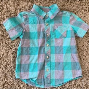 3T Short Sleeve Plaid Button Up